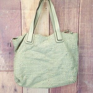Abro Soft Leather Weave Bag Sage Green